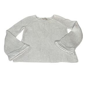 Loft Women's sz Small Gray Long Sleeve Sweater Ribbed Knit Pullover Sweater